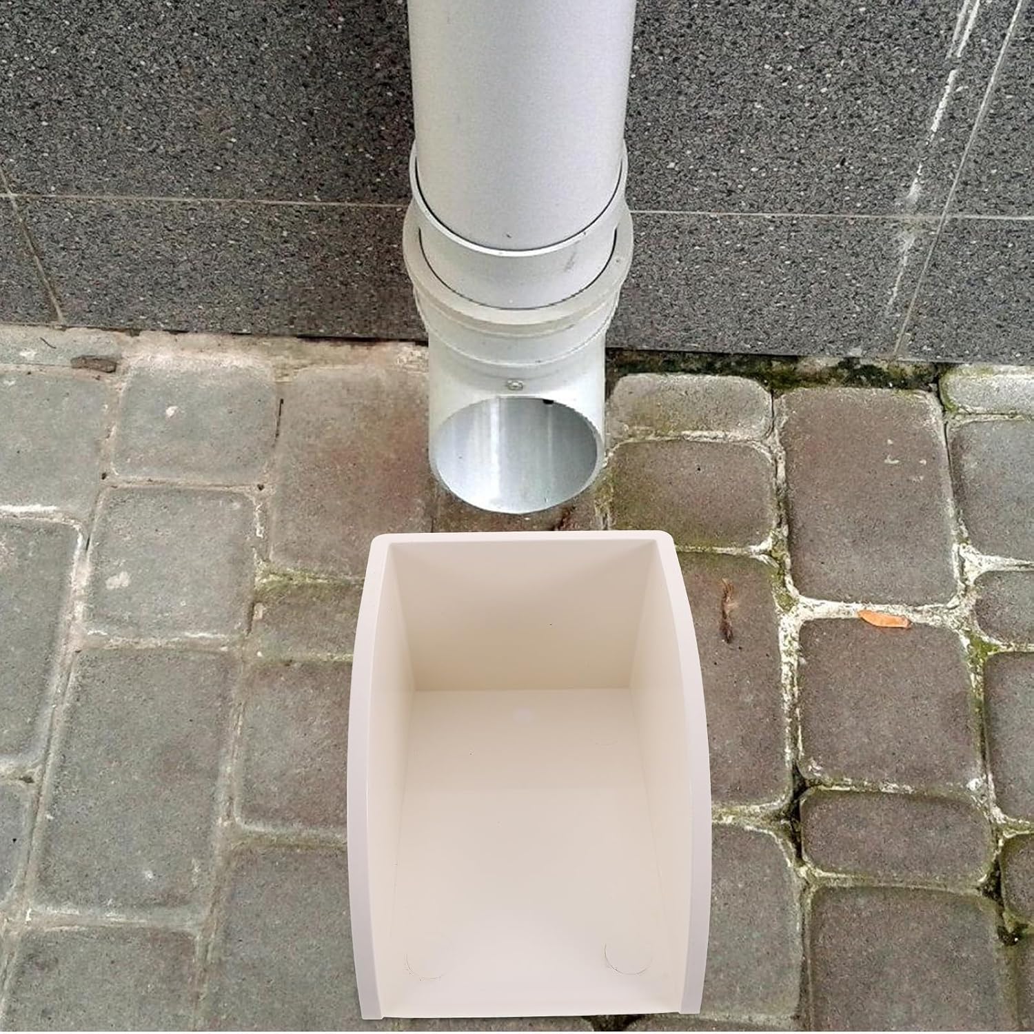 Garneck PVC Rainwater Collection Downspout Diverter with Leakage Prevention and Water Flow Facilitation, White Gutter Adapter for Outdoor Rainwater Management and Garden Use