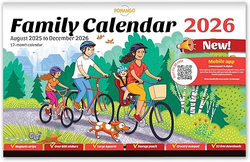 Miniatura 9 de POMANGO Calendario familiar 2024 - Inglés  Planificador familiar de 17 meses agosto de 2023 a diciembre de 2024  15 pulgadas x 9.5 pulgadas - Tira