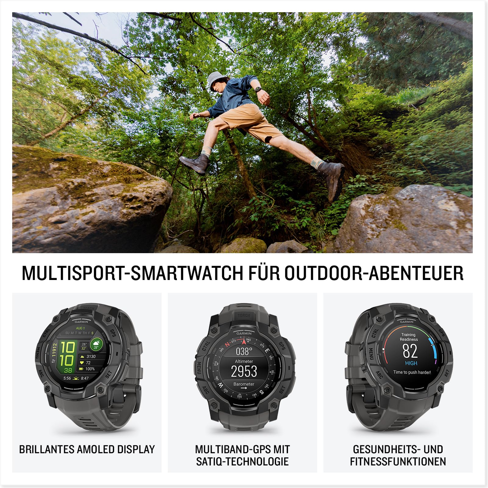 Garmin Instinct 3 50mm AMOLED – GPS-Multisport-Smartwatch – Bild 2