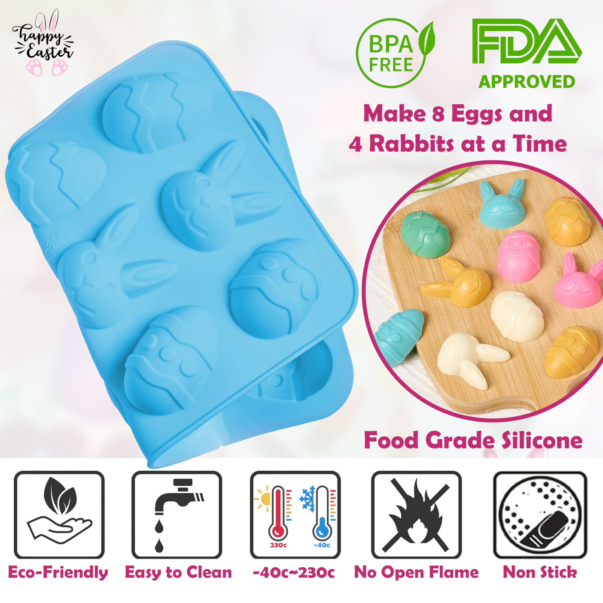 Egg Mold Silicone Easter Egg Shaped Silicone Mould 10 Cavity DIY