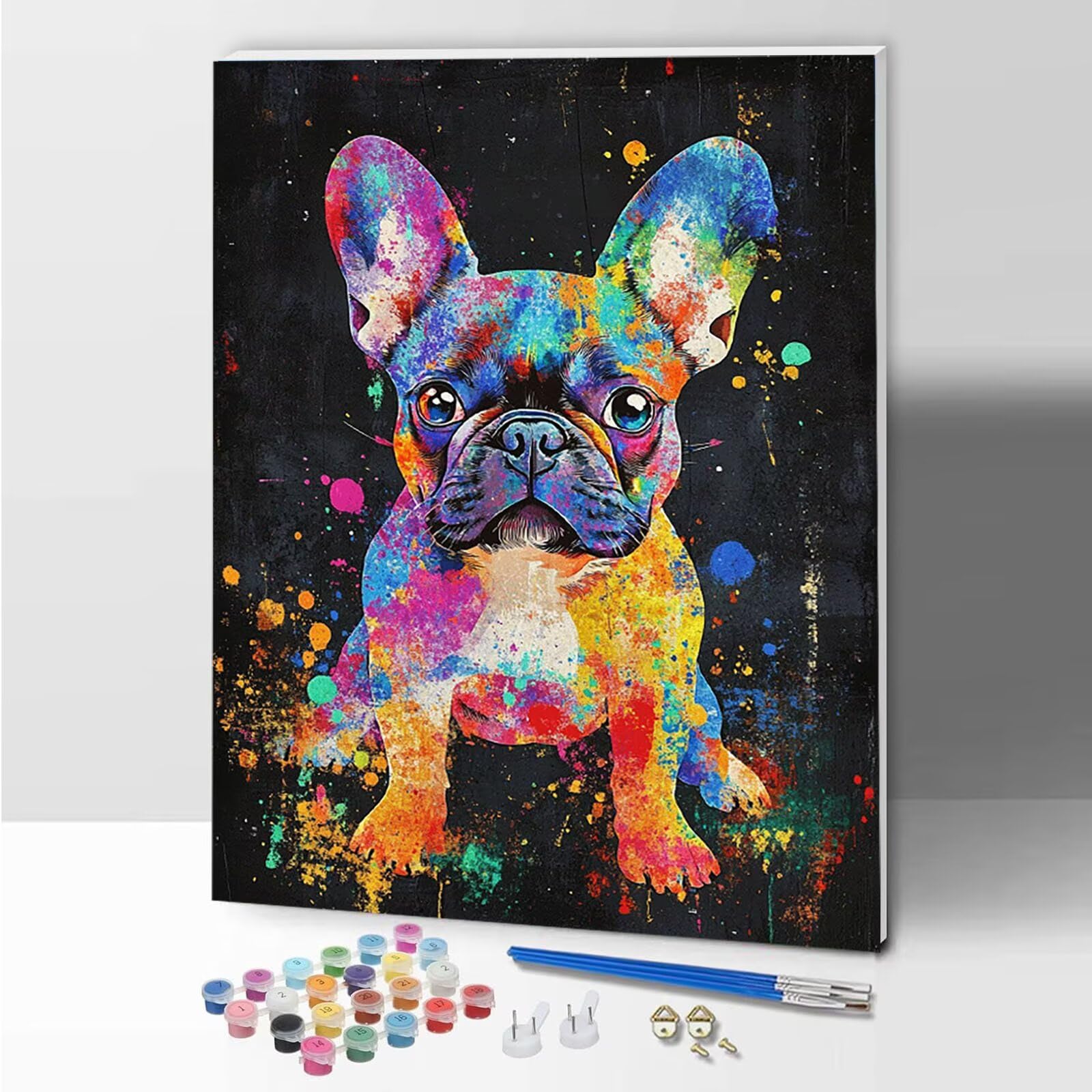 Amazon.co.jp: 数字油絵 犬 数字キット塗り絵 手塗り DIY絵 Paint by