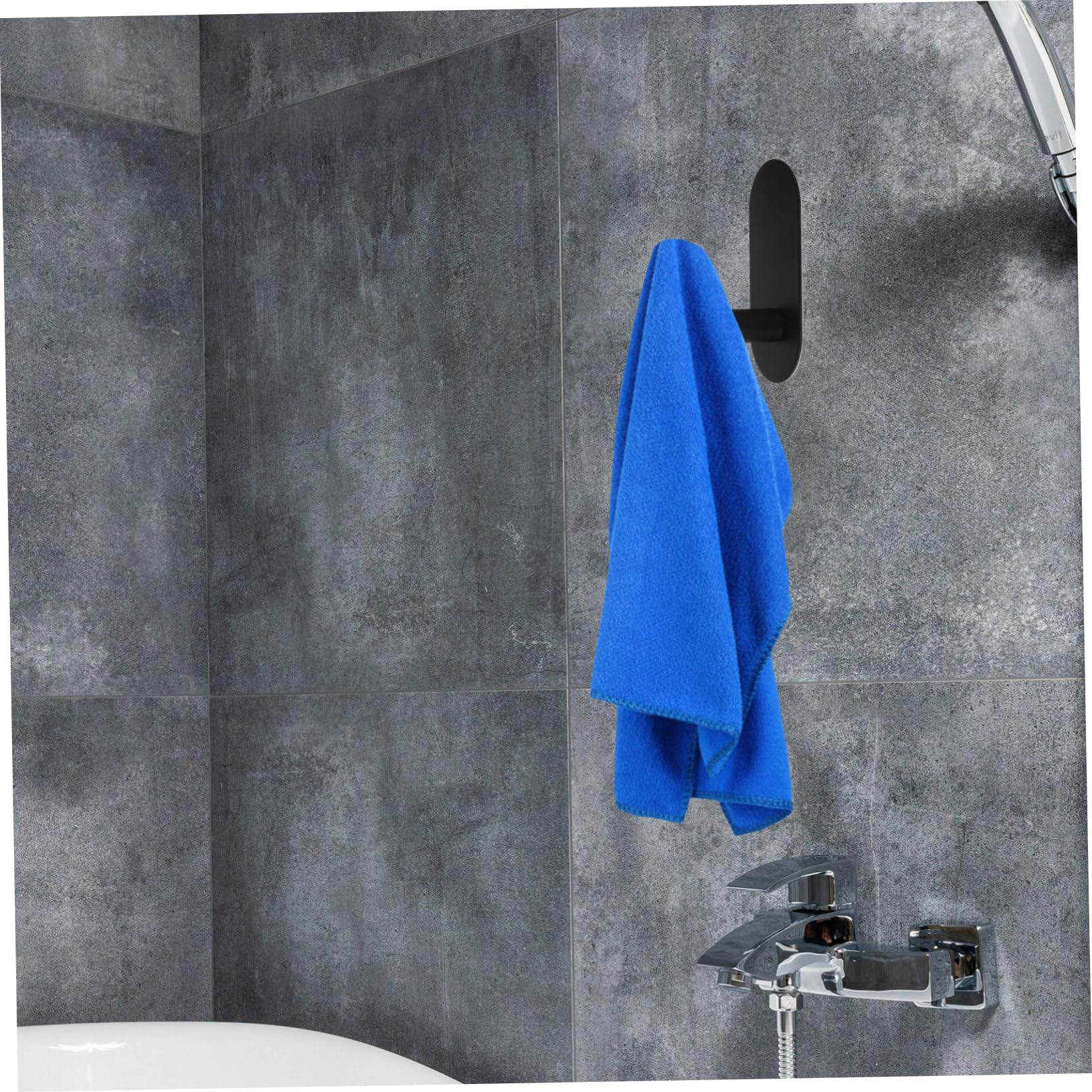 EXCEART 5 Set Gancio Adesivo in Acciaio Inossidabile Per Asciugamano Bagni Opaco Appendiabiti Ganci Da Bagno A Forma Di Sospeso Ganci Di Vestiti Ganci Neri Zaino Nero 2 Pezzi*5