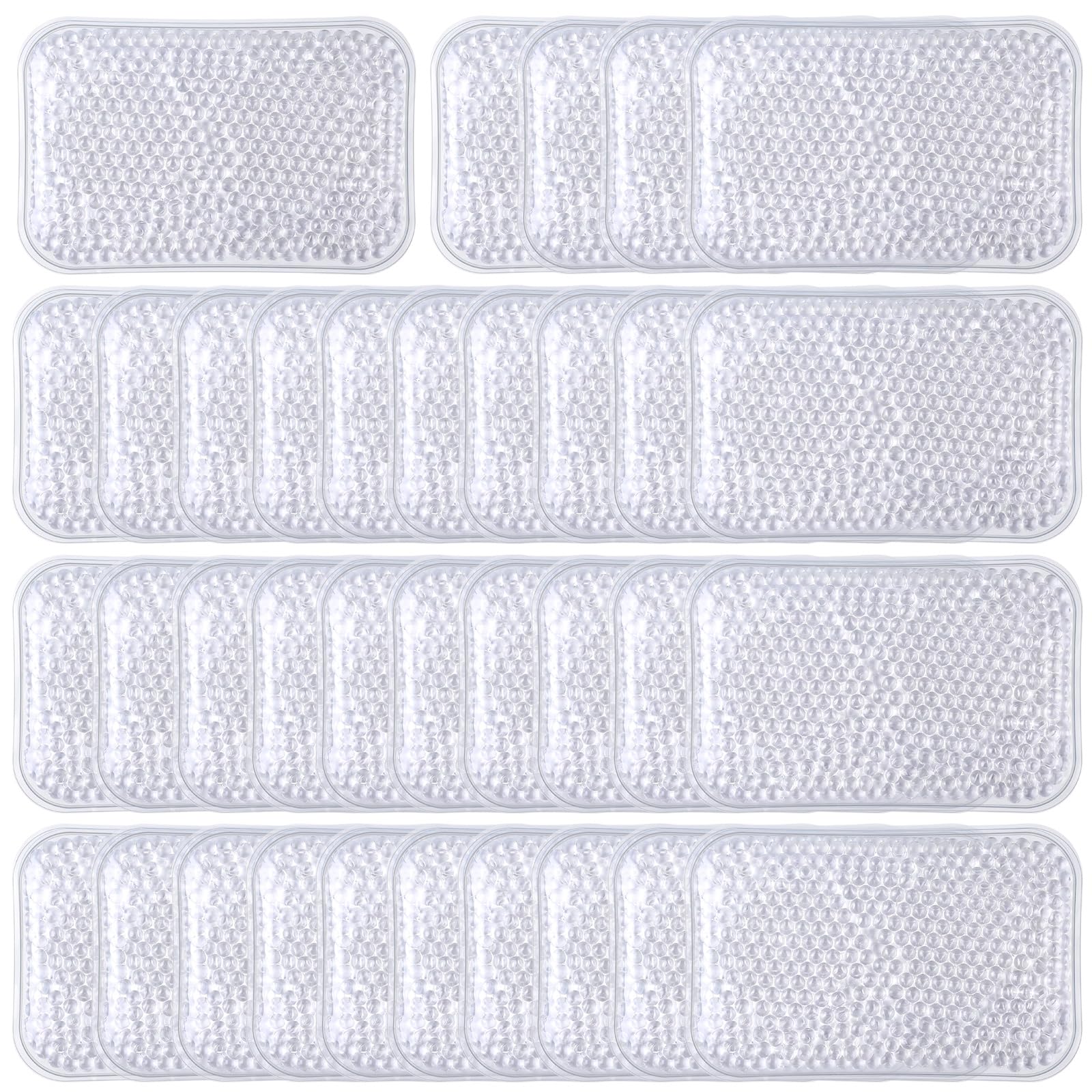 TrelaCo 36 unidades de hielo de gel transparente de 4 x 6 pulgadas, reutilizables, paquete de frío y calor, almohadilla de refrigeración de gel suave y pequeña, compresa para deportes, hinchazón