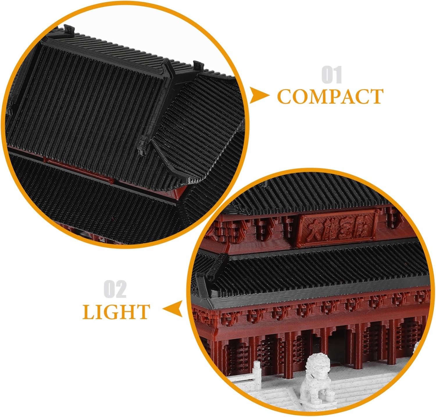 Cabilock Micro Landscape Ancient Chinese Architecture Model Aquarium Fish Tank Bonsai Ornament Desktop Decoration 4.13X3.46X2.95In for Office Home Study