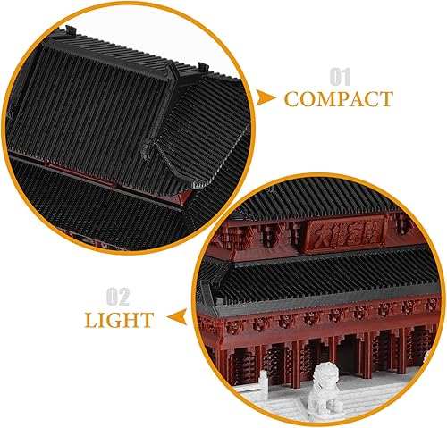 Miniatura 8 de Cabilock Estatua de edificio antiguo de micro paisaje - Modelo de arquitectura oriental, adorno de escritorio, escultura de acuario de pecera