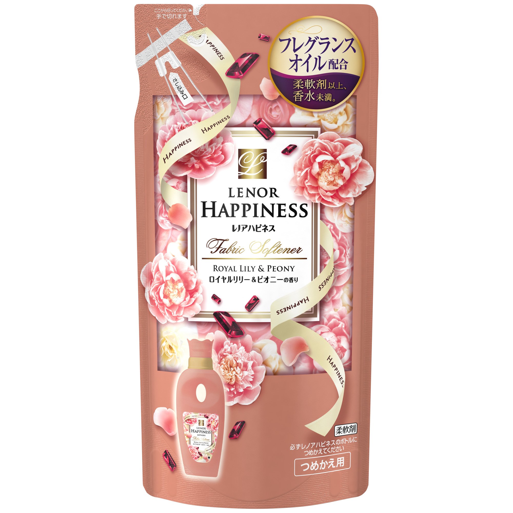 レノア ハピネス 柔軟剤 ロイヤルリリー&ピオニー 詰替用 480ml