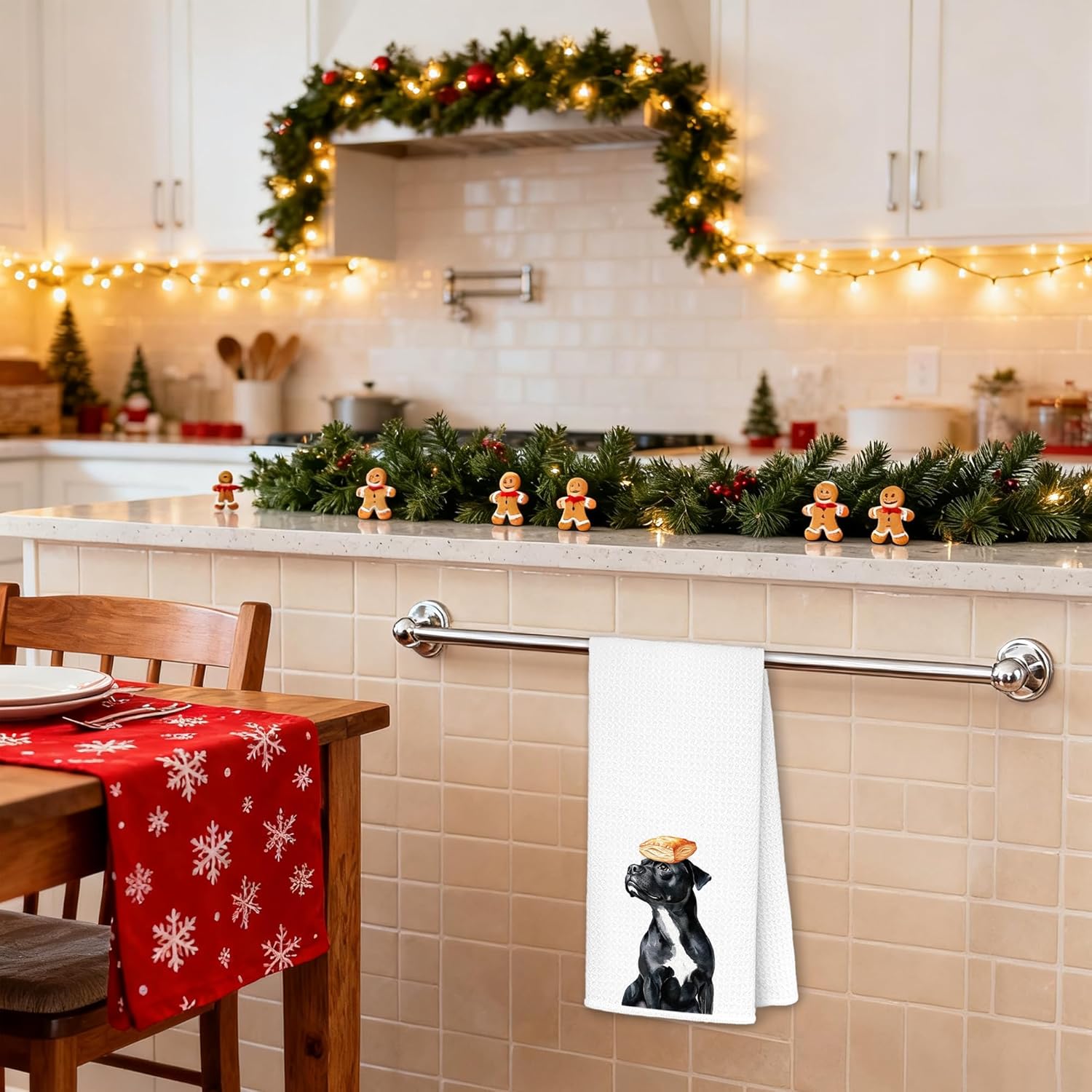 Funny Bread Black Labrador Retriever Kitchen Towels, Black Lab Gifts, Gifts for Labrador Dog Lovers Dish Tea Towels, Cute Baking Dog Decorative Hand Towel for Kitchen Bakery, 16x24 Inches - Image 3