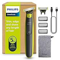 Philips OneBlade 360 Autentico Regolabarba e rasoio elettrico, 2x 360 lame, 3x pettine per barba (1, 3, 5 mm), QP2724, 31