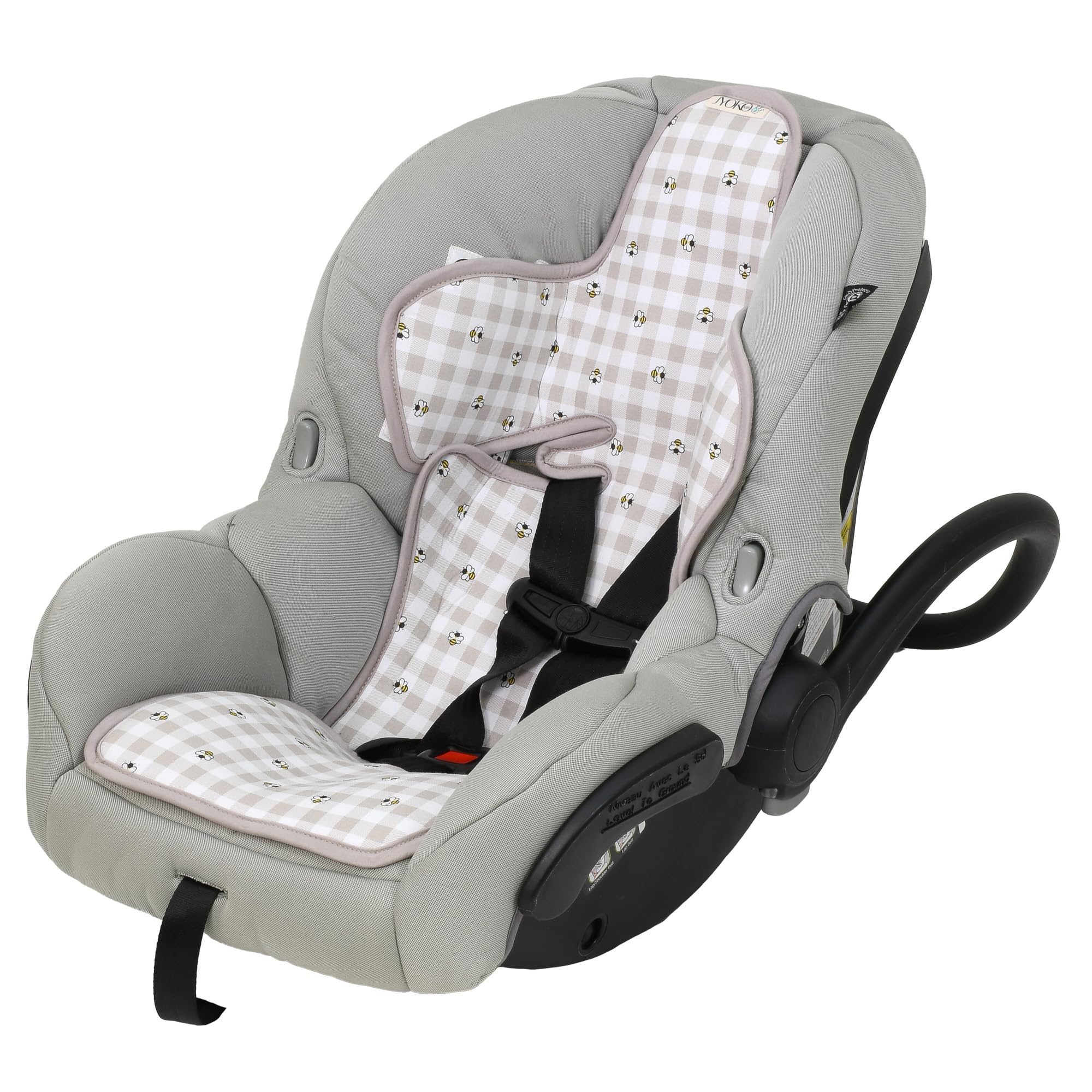 JYOKO Kids Coussin de siège pour siège Auto Taille 0,1,2,3 Matelassée Universal en Coton (Picnic Vichy, Grupo 0-1)