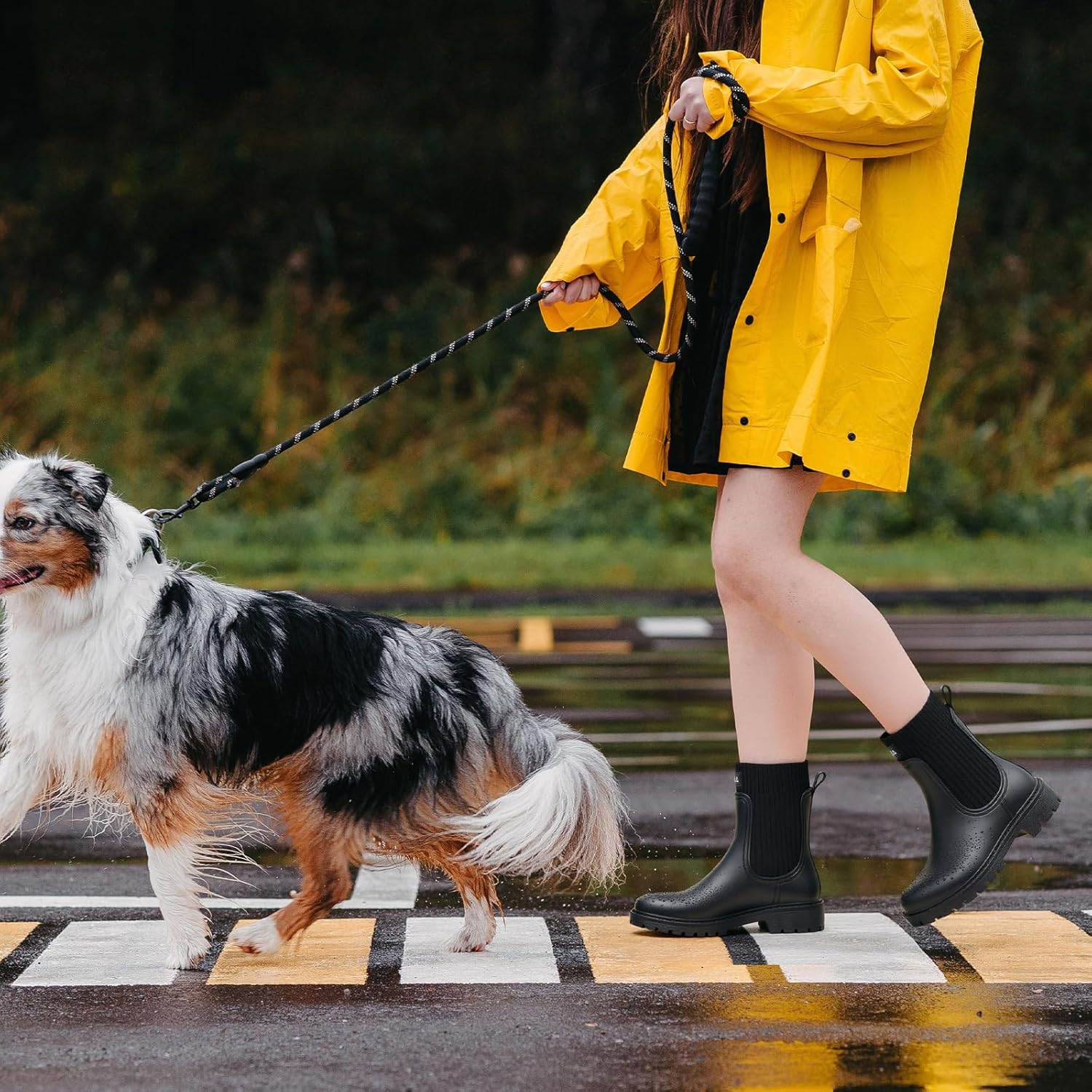 HISEA Short Rain Boots for Women Waterproof Chelsea Boots Rubber Garden Shoes for Ladies with Comfort Insole Lightweight Fashion - Image 7