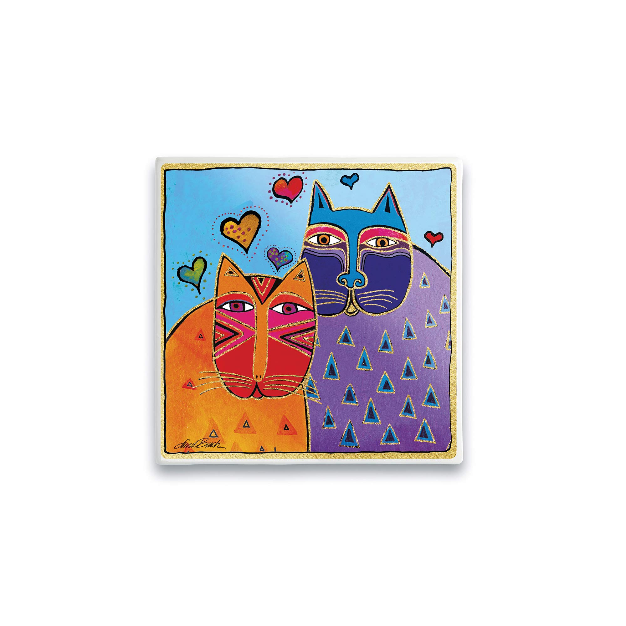 Laurel Burch Formella, Ceramic, Ivory, Small