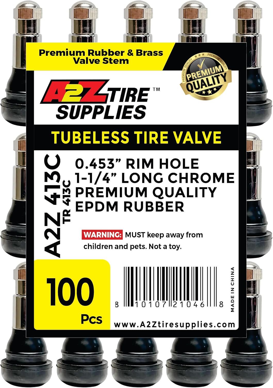 EPDM PRIMIUIM SNAP-in Valve Stems (100, TR 414C)