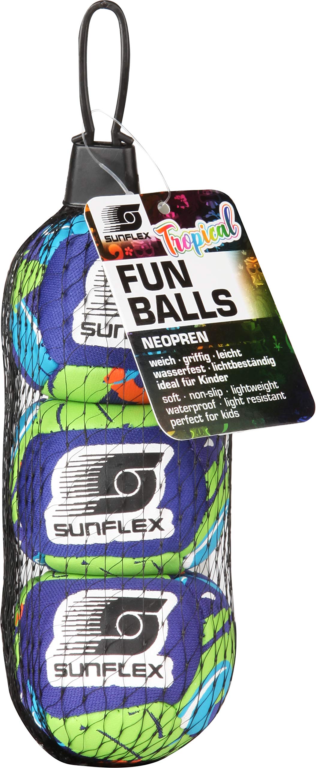 Sunflex Neopren Funbälle Tropical Flower – 3 Stück, Weich, Wasserfest & UV-beständig
