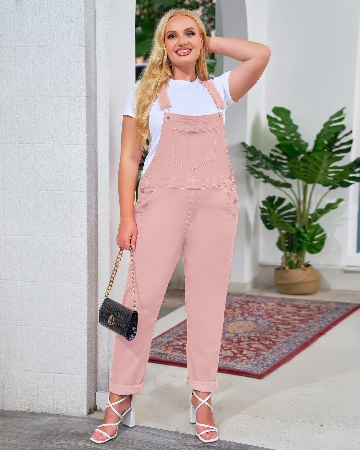 Vetinee Womens Classic Adjustable Straps Pockets Denim Bib Overalls Jeans Pants - Image 6