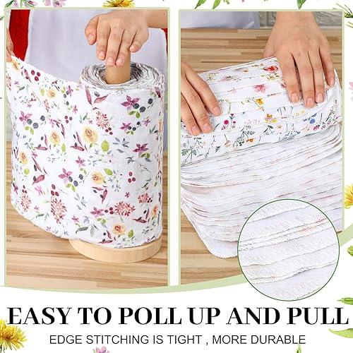 Miniatura 5 de Paquete de 36 paños de limpieza reutilizables, lavables, de algodón, para suministros de fiesta en el hogar, a granel, 9.84 x 11.81 pulgadas (flores