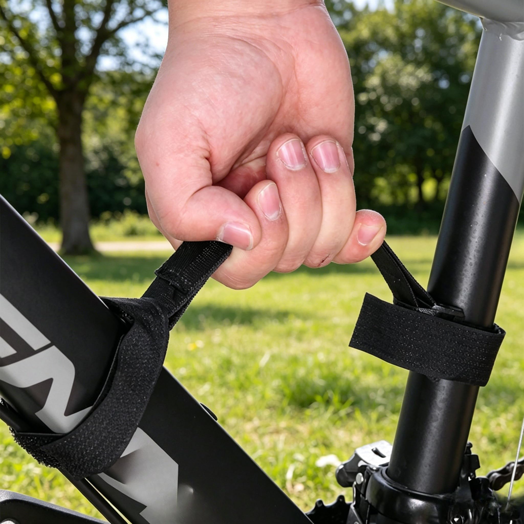 Bicycle Carry Strap, Quick - Release Bike Lift Handle, Durable Nylon Bike Transport Belt for Easy Lifting & Parking, 7.7×0.9 inch (Black)