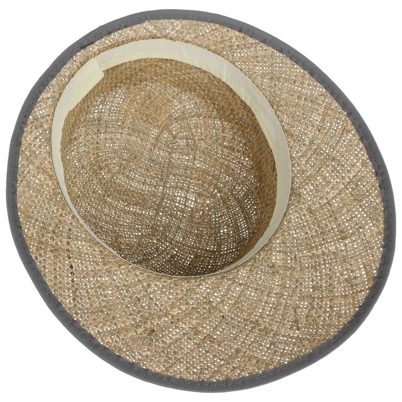 LIERYS Cappello di Paglia Mialia Donna - Made in Italy da Sole con Visiera, Nastro Grosgrain Estate Primavera/Estate