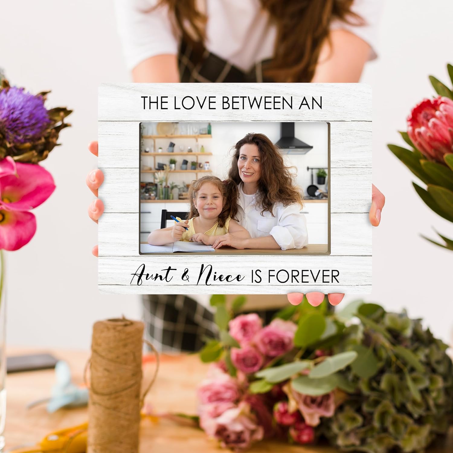 叔母ギフト ピクチャーフレーム、姪の甥からの叔母へのギフト、女性への長距離ギフト、母の日のお母さんへの感謝のギフト 女の子からのフォ