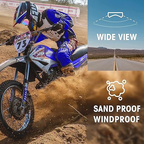 Miniatura 6 de MAMBAOUT Gafas de motocross para adultos, paquete de 2 gafas de motocicleta ATV para hombres y mujeres, gafas de visión amplia para montar fuera de