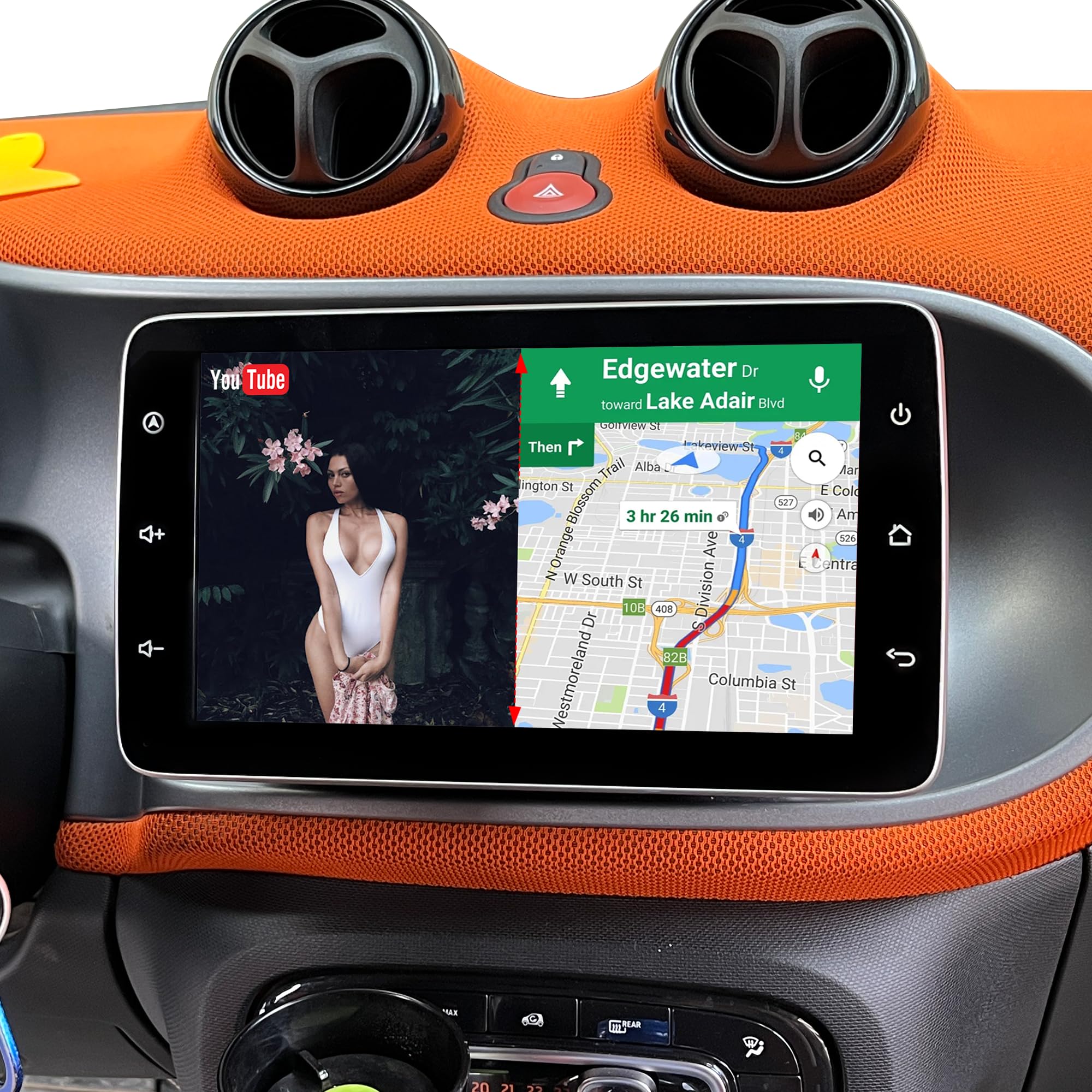 Per Smart Fortwo Forfour 453 (2015-2019) CarPlay Radio Dash Kit 9 pollici Touch Screen Aggiornamento Android Auto Full Screen Netflix Spotify Android 13 Navigazione GPS Supporta telecamere di backup
