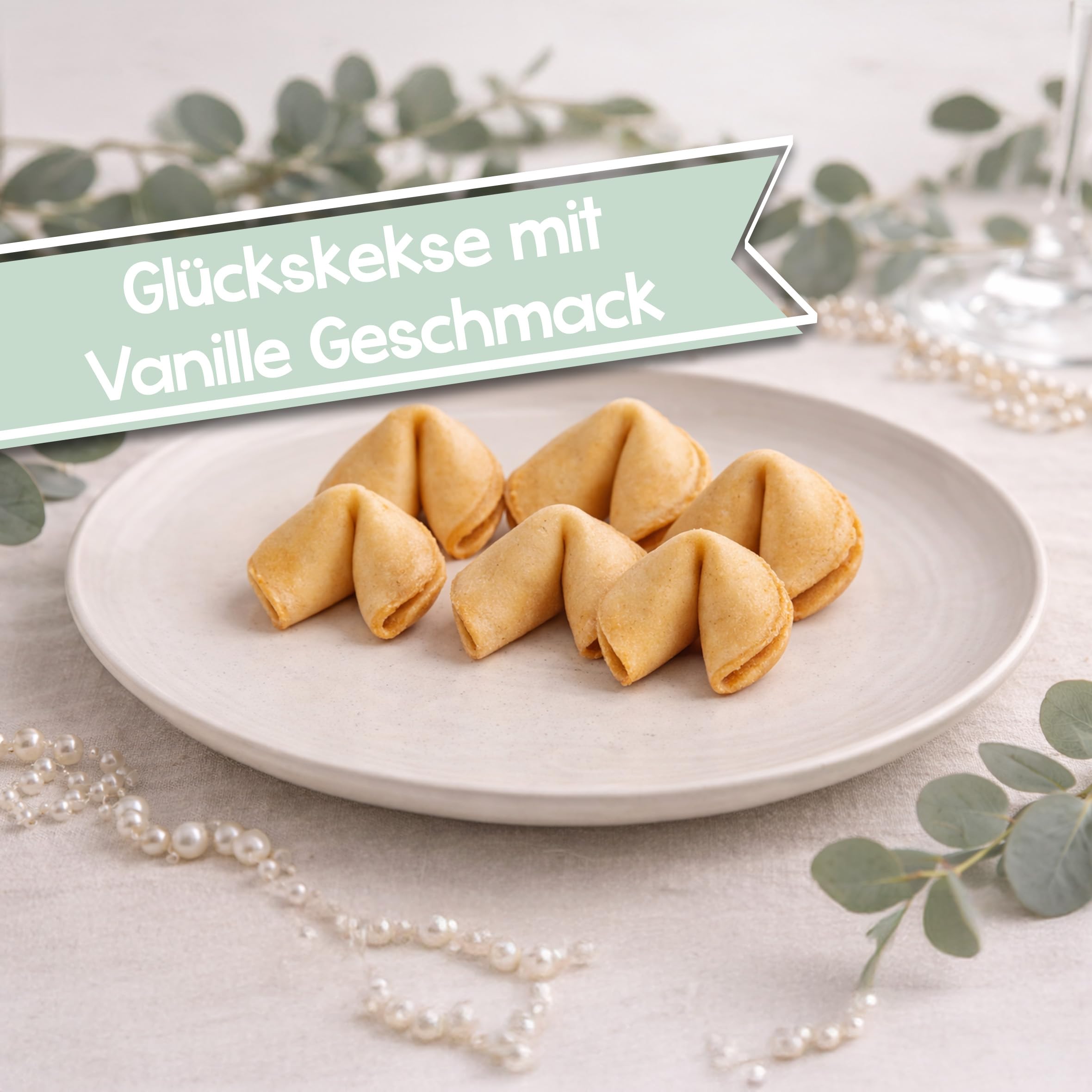 FOOD crew 60 Glückskekse Danke - Dankeschön Geschenke klein Einzeln verpackt in Box - ein kleines Dankeschön Geschenk Hochzeit - Danke Geschenk - Adventskalender Füllung - Made in Germany
