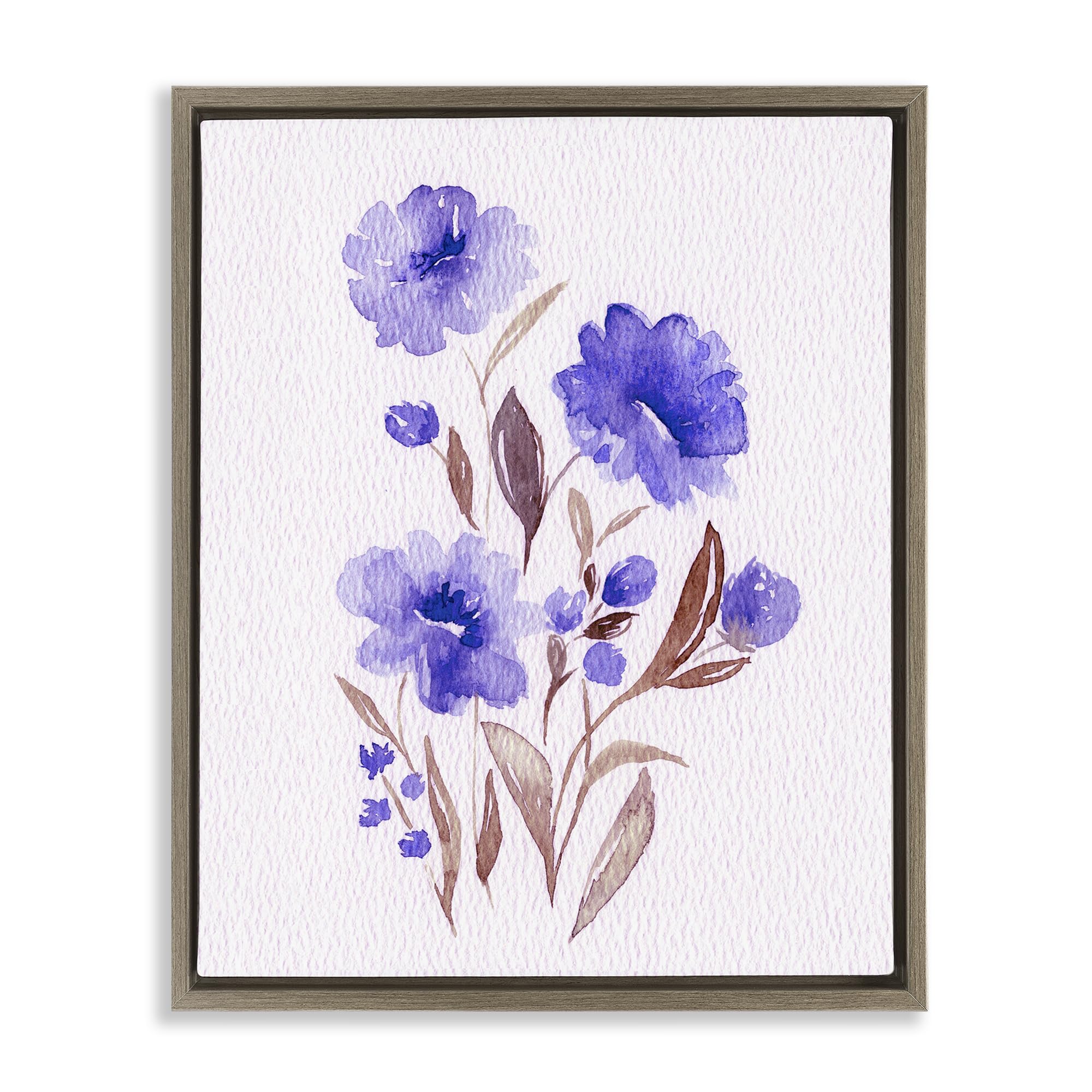 Stupell Industries Montalcino Elm (Textured) Watercolor Purple Blossoms Floral, 16 X 20 Inch Canvas In Floater Frame