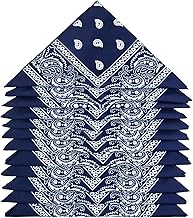 ZWOOS Bandanas für Herren und Damen, 12er-Pack Paisley Kopftuch, Neuheit Cowboy Halstücher für Modekoordinate