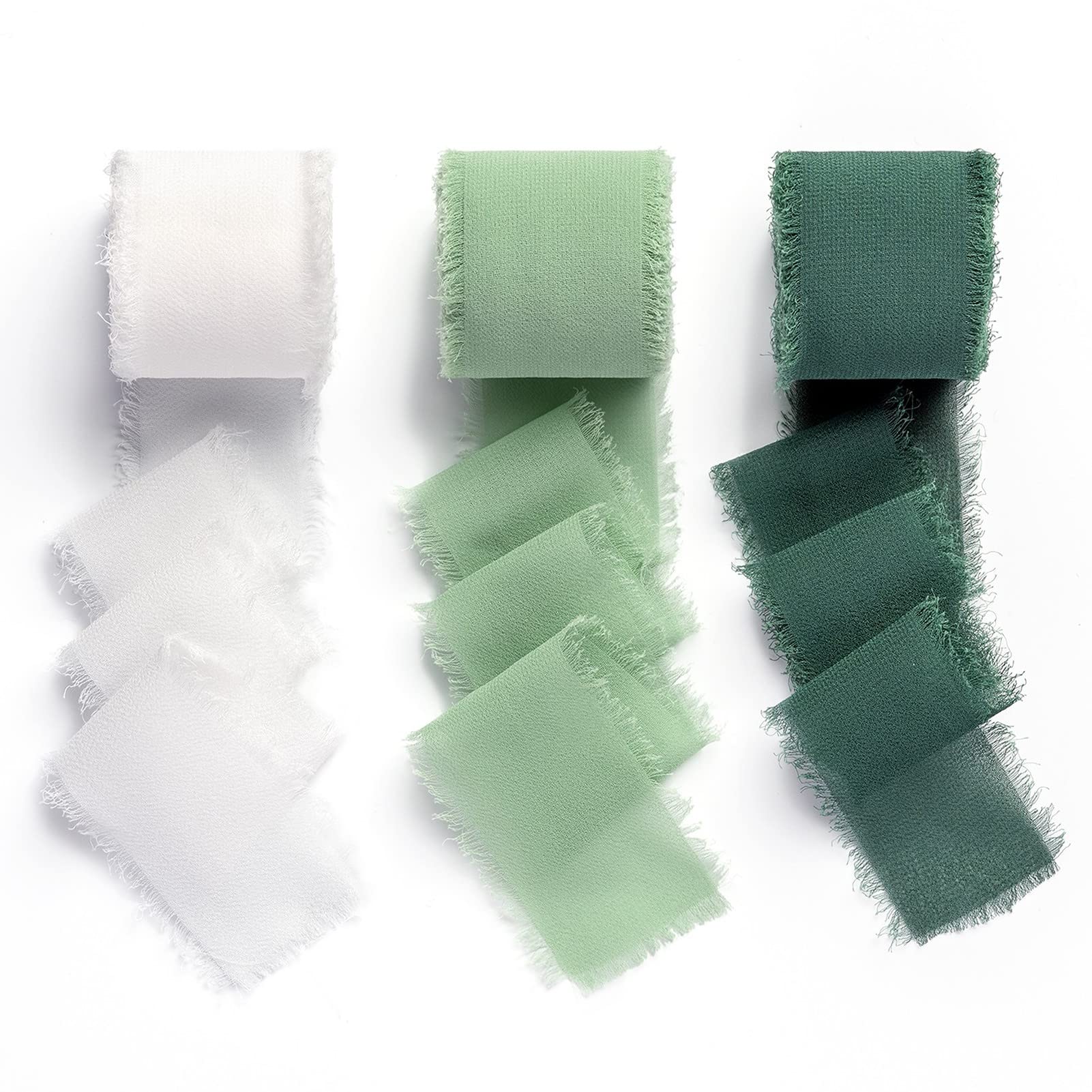 Ruban large vert mousseline de soie pour mariage - Ruban décoratif AOKSUNOVA