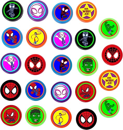 Miniatura 2 de 24 sellos temáticos de Spidey and His Amazing Friends para niños, suministros de fiesta de cumpleaños Spidey, premios de recompensas para el aula,