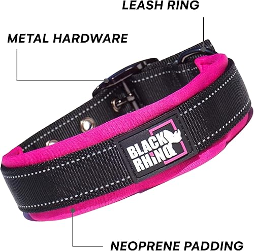 Miniatura 3 de Black Rhino - The Comfort Collar - Collar de perro acolchado de neopreno ultra suave para todas las razas. Resistente, ajustable, reflectante y