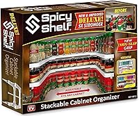 Spicy Shelf Deluxe - Expandable Spice Rack and Stackable Cabinet & Pantry Organizer (1 Set of 2 Shelves) - As seen on TV Deluxe (Spicy Shelf Organizer) - Pantry Organization - Pantry Spice Organizer