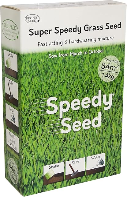 Grass Seed, 1.4KG Premium Quality 84 m2 Coverage for Overseeding, Fast Growing and Hard Wearing, Tailored to UK Climate, Defra Approved