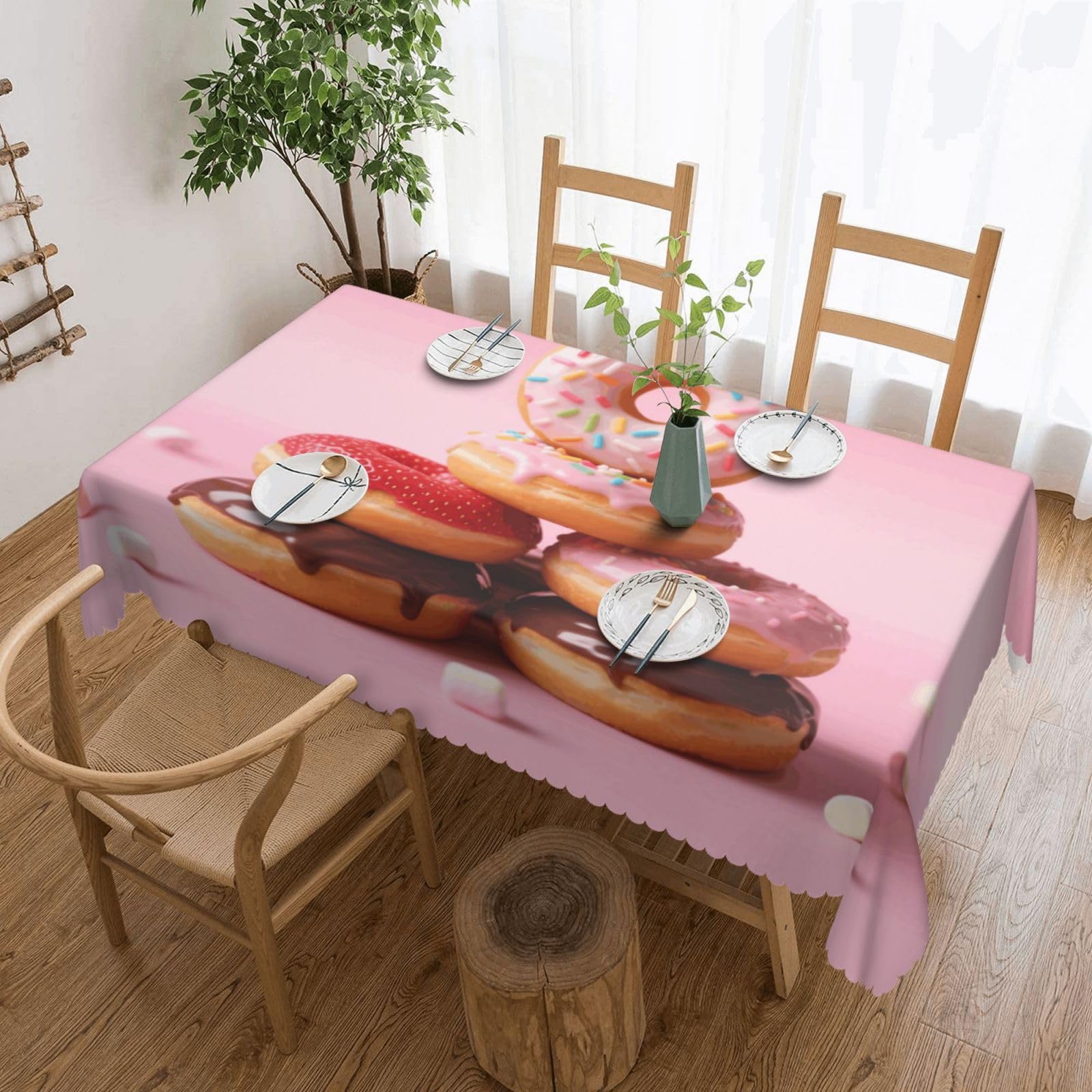 Nappe beignets anti-tache 137x183 cm pour table de jardin et fêtes