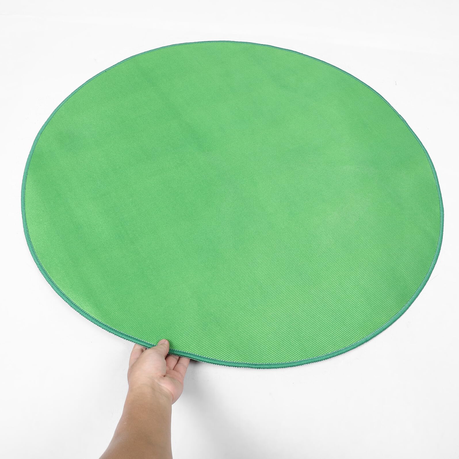 NOLITOY Tapete Redondo para Mesa de Mahjong de 78cm en Flannel Cristal Verde, Protector Fácil de Limpiar Adecuado para Jugar Cartas y Eventos Sociales
