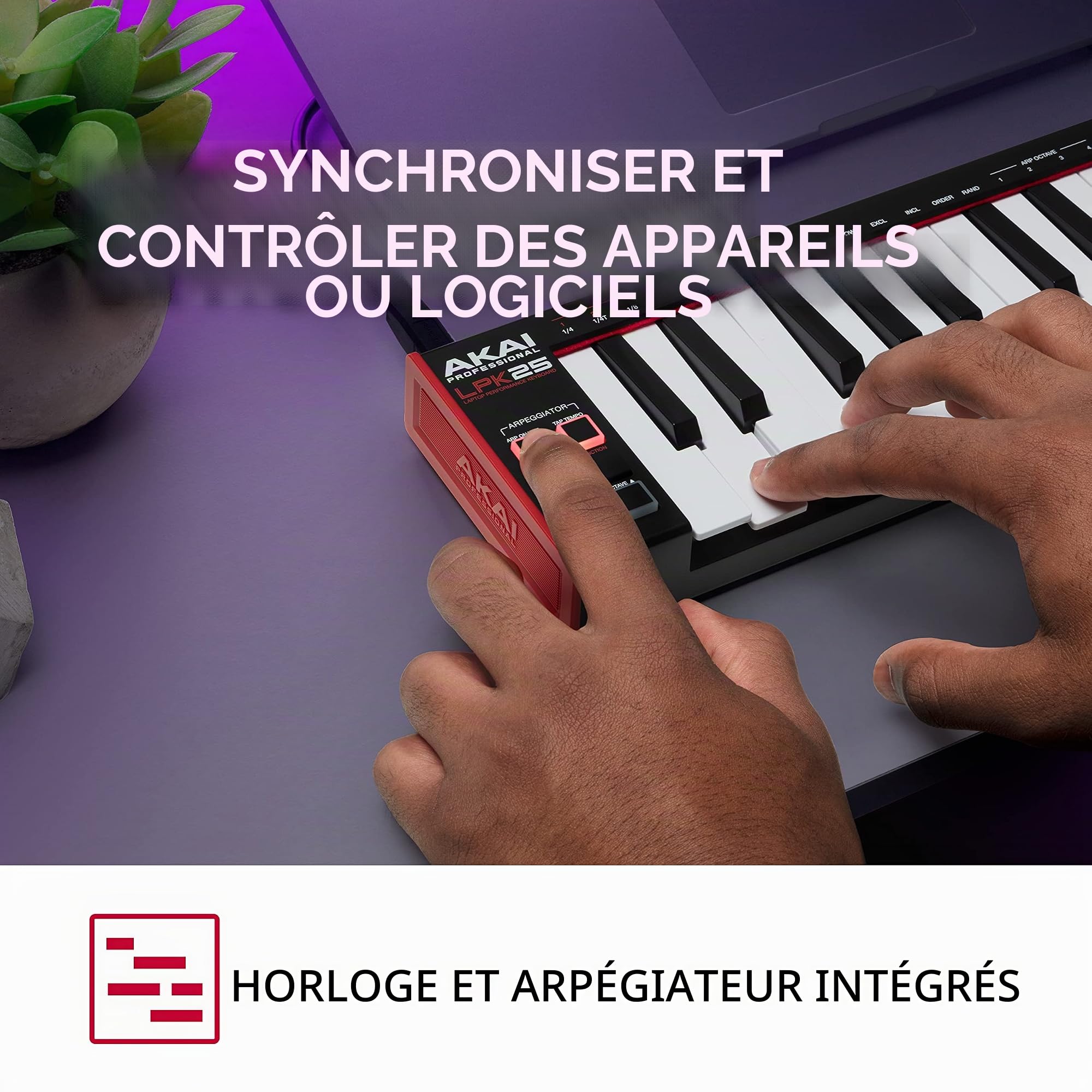 Akai APC Mini MK2 professionnel - Contrôleur MIDI USB pour lancer des clips & Professional LPK25 - Clavier MIDI USB avec 25 touches synthé réactives pour Mac et PC, arpégiateur et logiciel