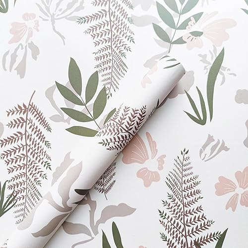 Papel tapiz floral para despegar y pegar, papel de contacto de hojas modernas, papel tapiz extraíble, decorativo, autoadhesivo, papel tapiz de pared