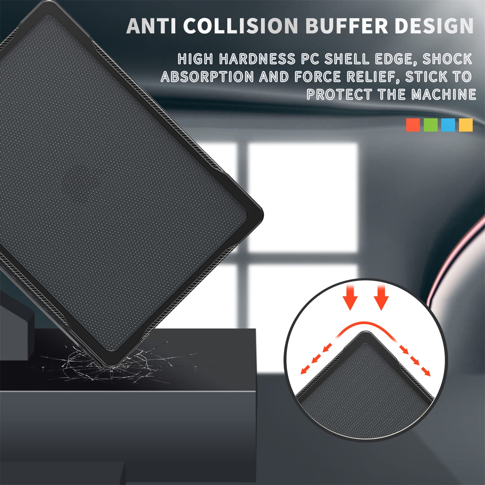 Anti-Slip For MacBook Pro 14 Inch Protective Case A2442 / A2779 GooodiDEAR, Lightweight Laptop Case With Full 360° Protection, Rubber Feet, Airflow Cooling Vents - TPU&PC, For Men Women, Transparent - View #3