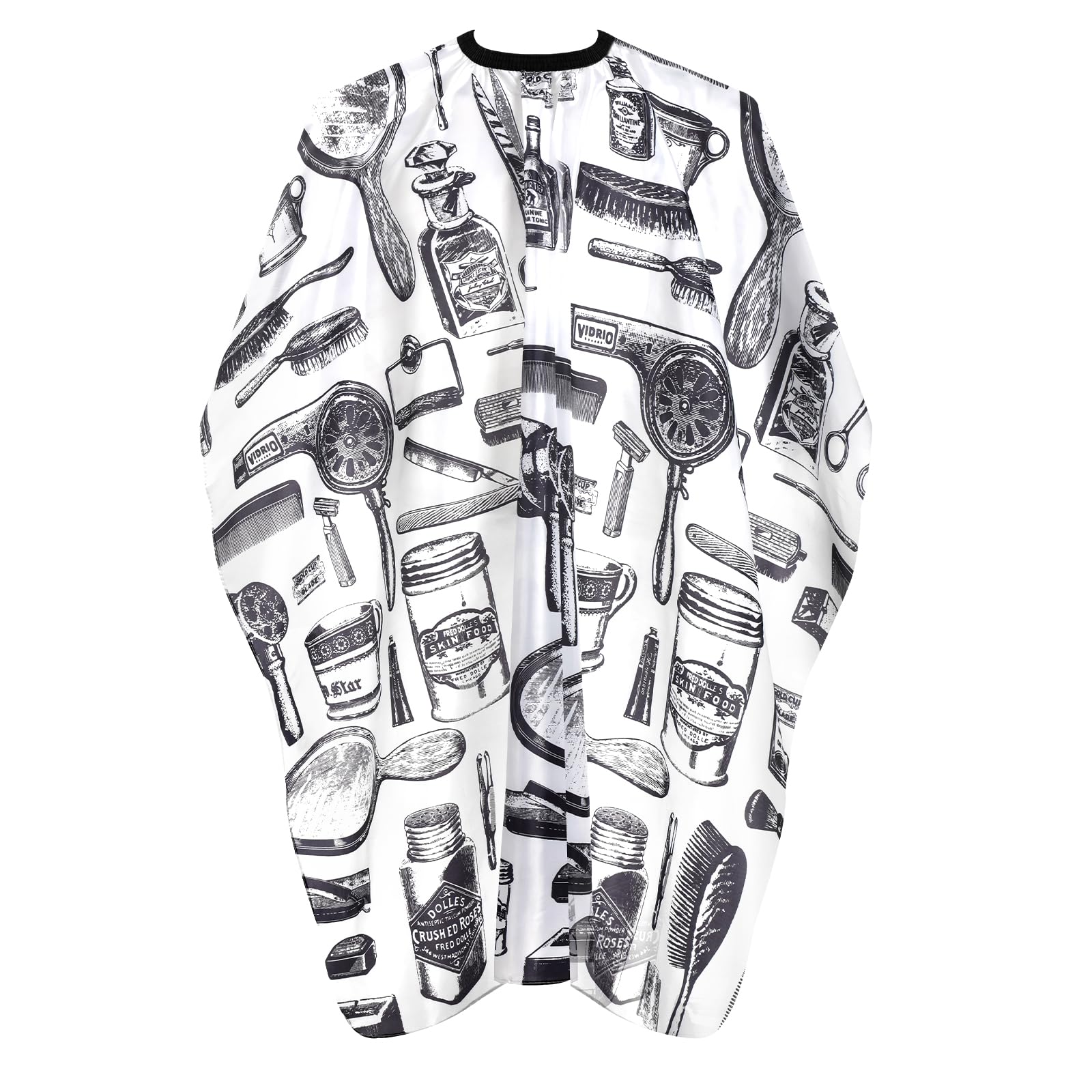 simarro Capa de peluquería, 120 x 140 cm, capa de peluquería para adultos, resistente al agua, pincel para el cuello, capa ajustable, color negro, juego de peluquería para adultos y niños