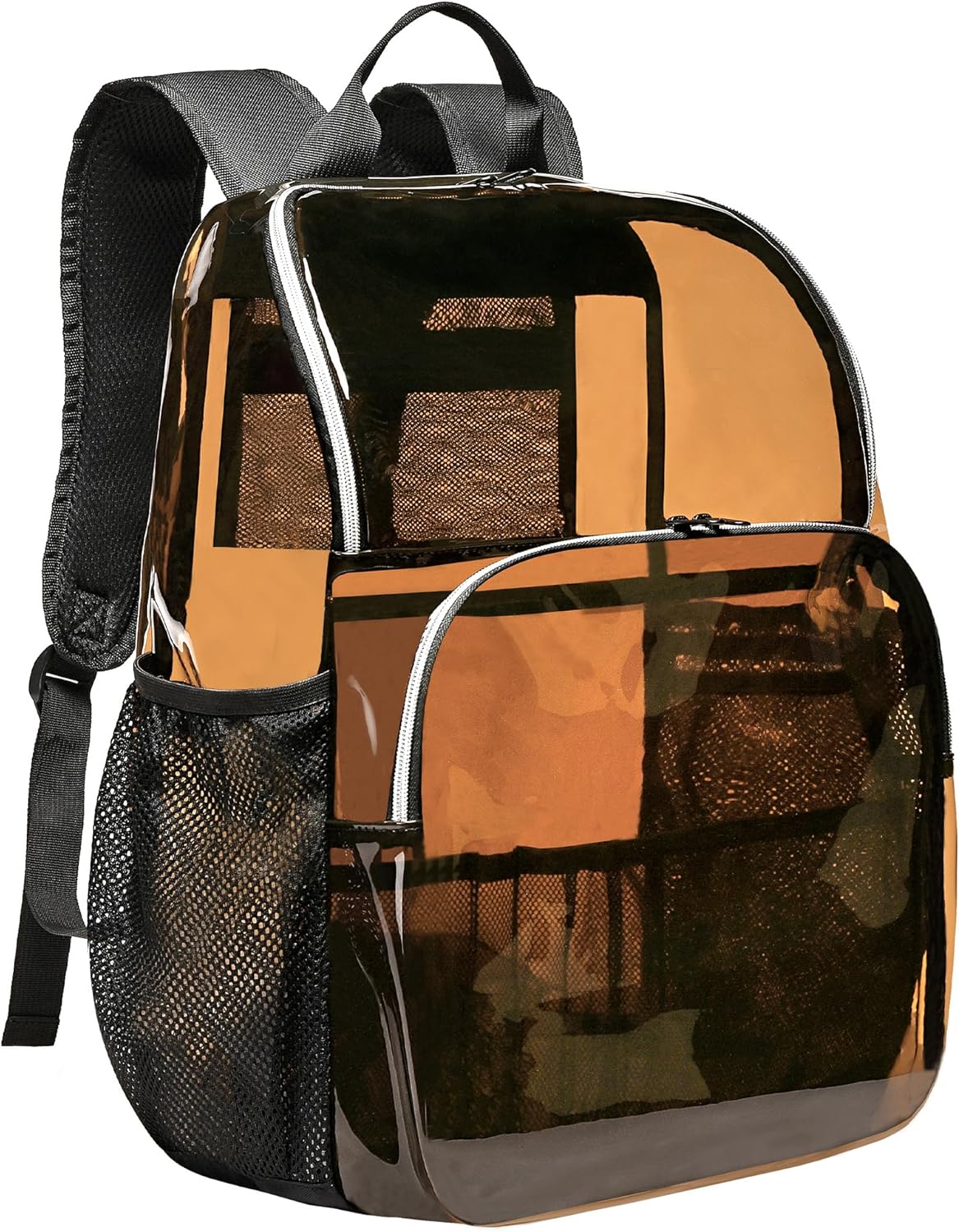 Clear Backpacks for School,18'' Large Clear Backpack Heavy Duty See Through Backpack School Bookbag for Student,Work,Travel,Purple