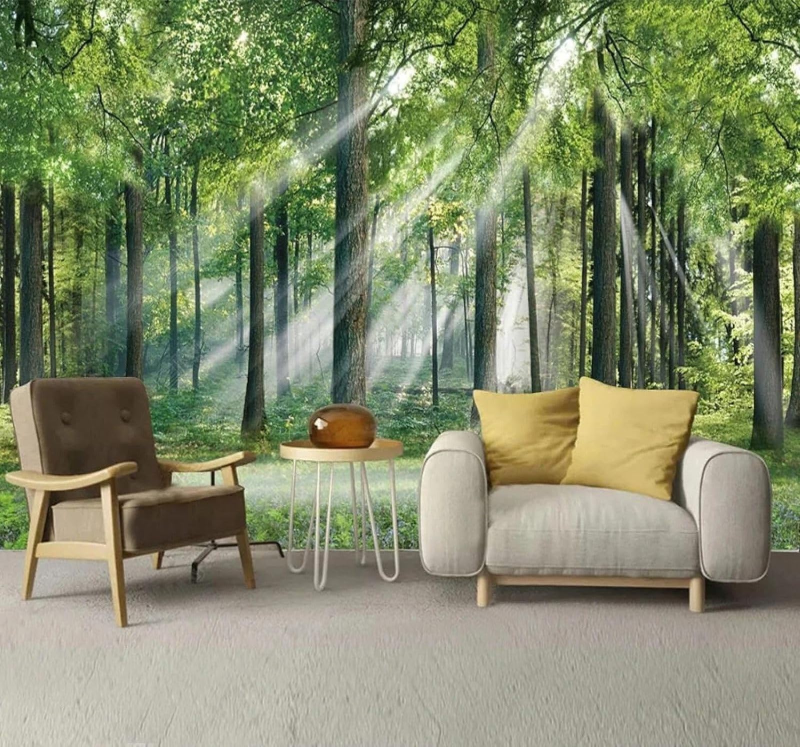 XLMING Sunlight Fresh Green Forest Landscape 3D Wallpaper Luxury Home Dining Decor Paste Sofa Living Room The Wall for Bedroom Mural-400cm×280cm