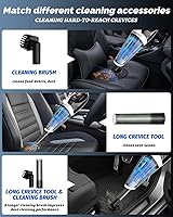 Vista 5 de BRL Handheld Vacuum Cordless, Brushless Car Vacuum Cleaner with 12000PA Powerful Suction, 2 Suction Modes Mini Hand Vacuum, Dry & Wet, Portable