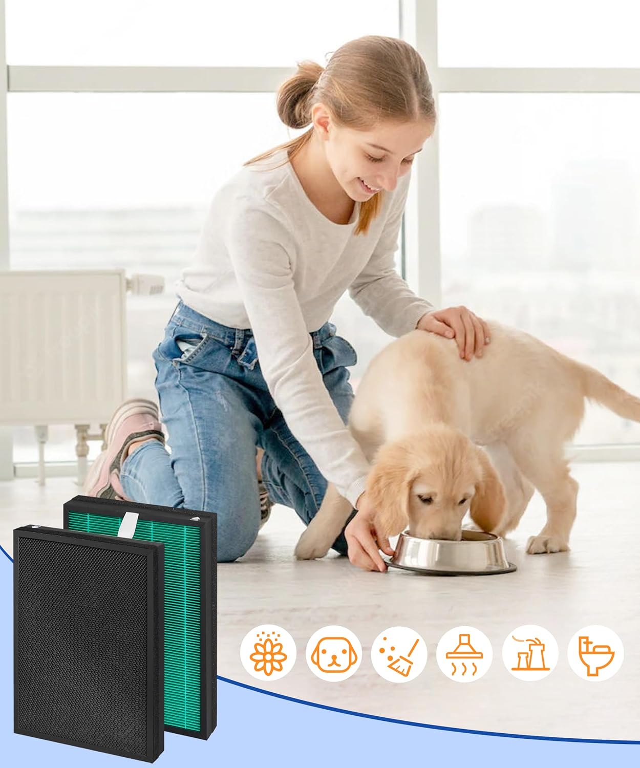 2 Counts Breshair C3500 Replacement Filters Compatible with LUFTRUM C3500 Air Purifier, 3-in-1 Filtration with Activated Carbon - Image 6