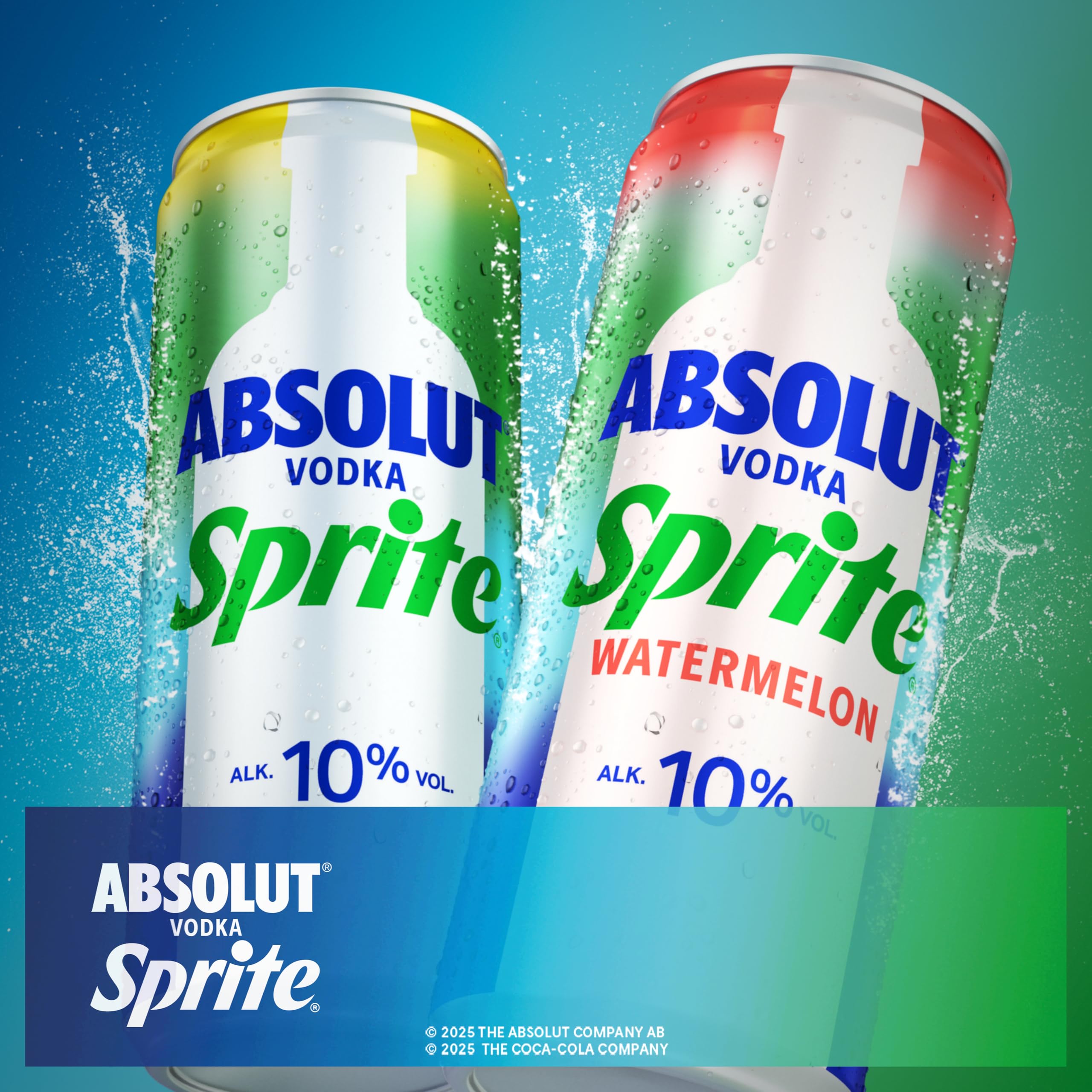 Absolut Vodka Sprite Wassermelone, alkoholhaltiges Mixgetränk, 12 x 330 ml