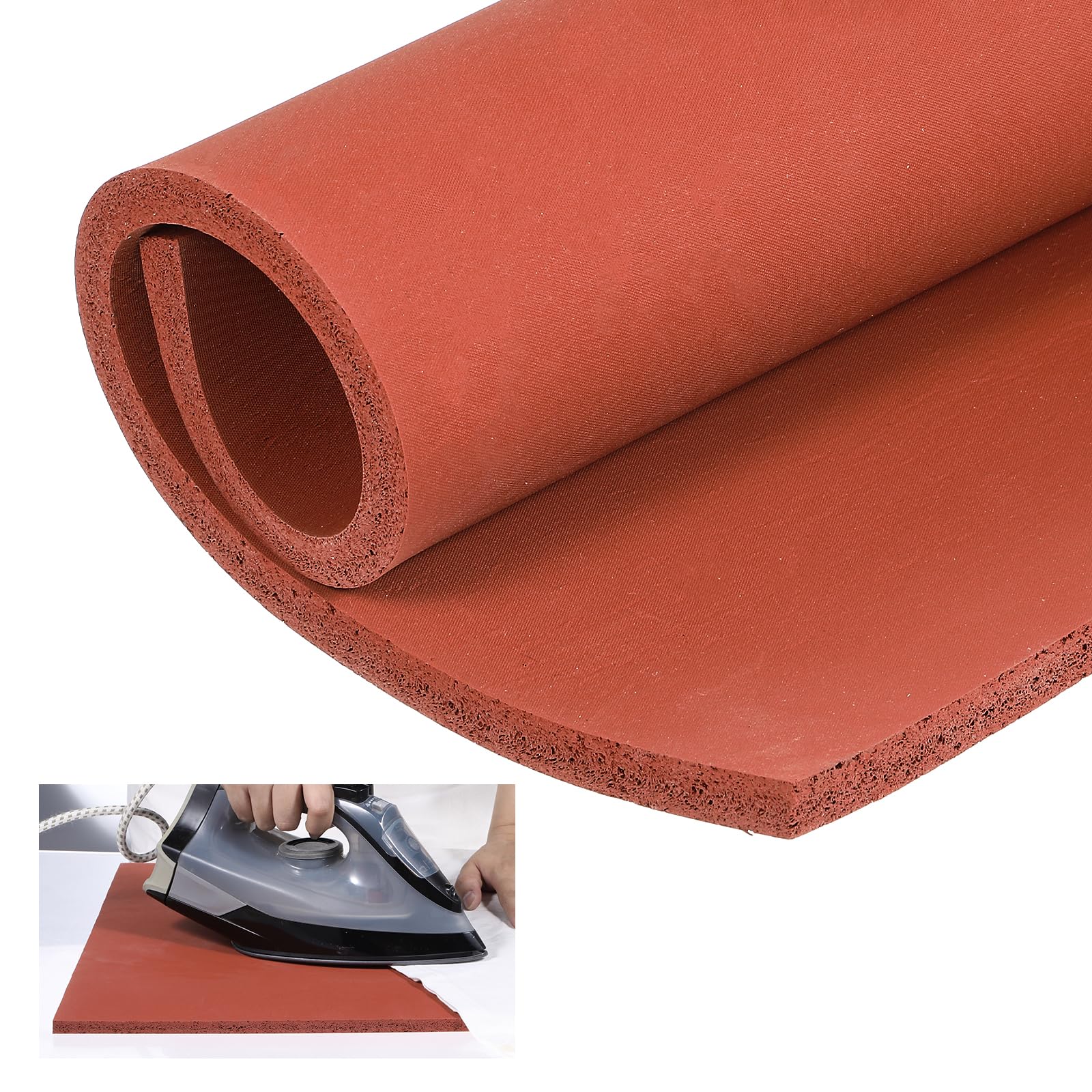Almohadilla de silicona para prensa de calor de 15 x 15 pulgadas, almohadilla de silicona más gruesa de 0,3 pulgadas para máquina de prensa de calor, almohadilla de repuesto para prensa de transferencia de calor plana