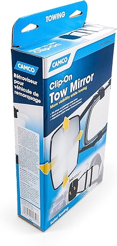 Miniatura 15 de Camco Espejo de remolque con abrazadera se sujeta de forma segura al espejo de tu vehículo para aumentar la visibilidad mientras remolcas (25650),