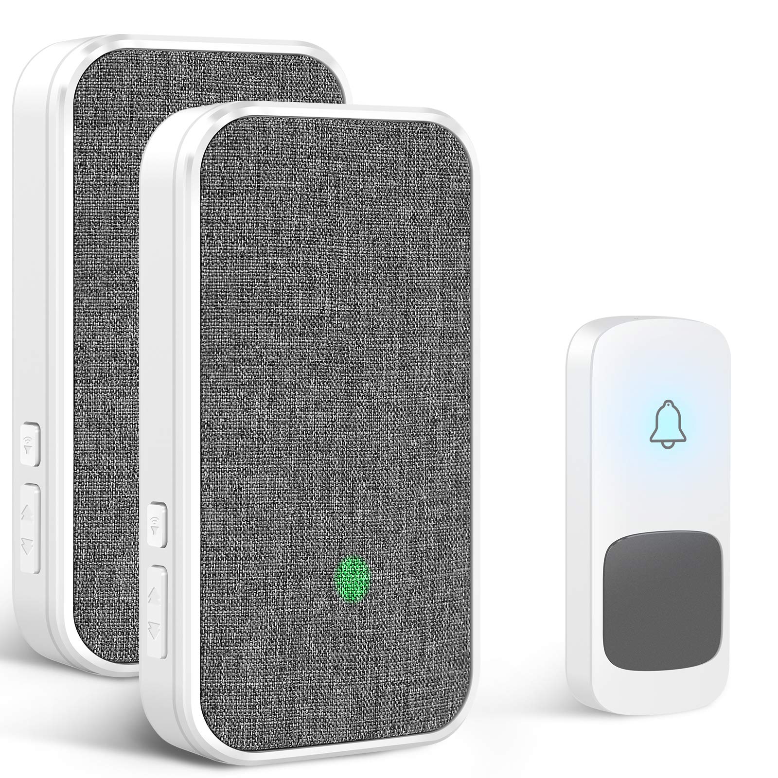 Wireless Doorbell Kit for Home Coolqiya Door Bell Chime with 2 Waterproof Transmitters and 2 Plug-in Receivers