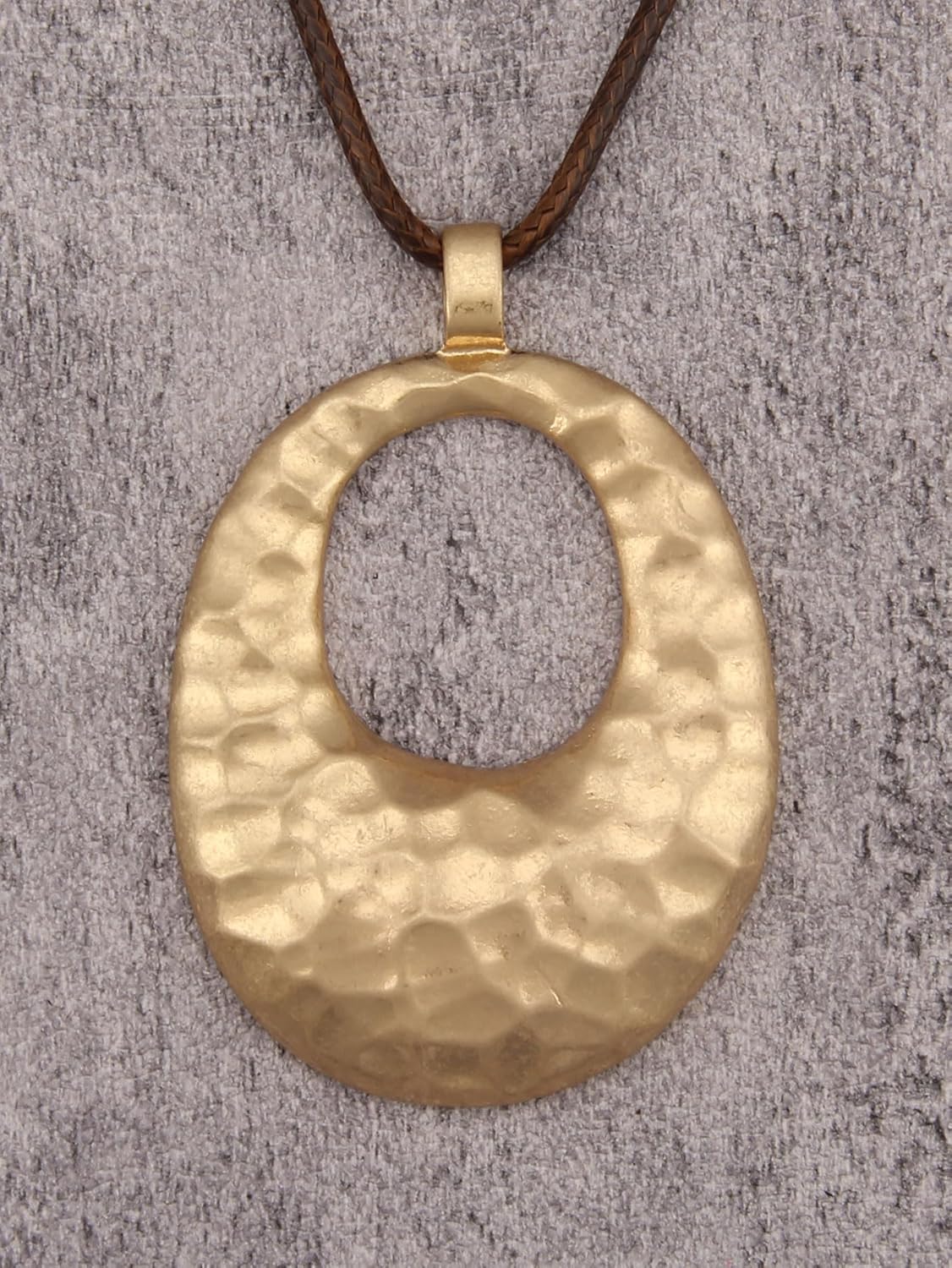 GelConnie Leather Necklaces Turquoise Long Boho Necklaces for Women Brown Chunky Circle Pendant Chocker Necklace Gold Sweater Necklace - Image 3