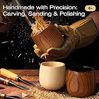 Vista 2 de Handcrafted Wooden Whiskey Glass with Gift Tube – Charred Old Fashioned Glass,Charred Bourbon Drinking Cup Unique Whiskey Gift for Men, Dad