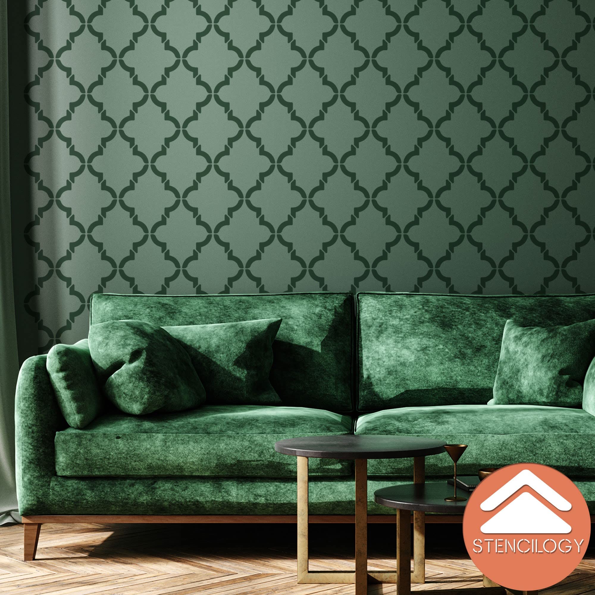 Buy STENCILOGY® / Firat 19" x 38" XL Wall Stencil, Moroccan Stencil