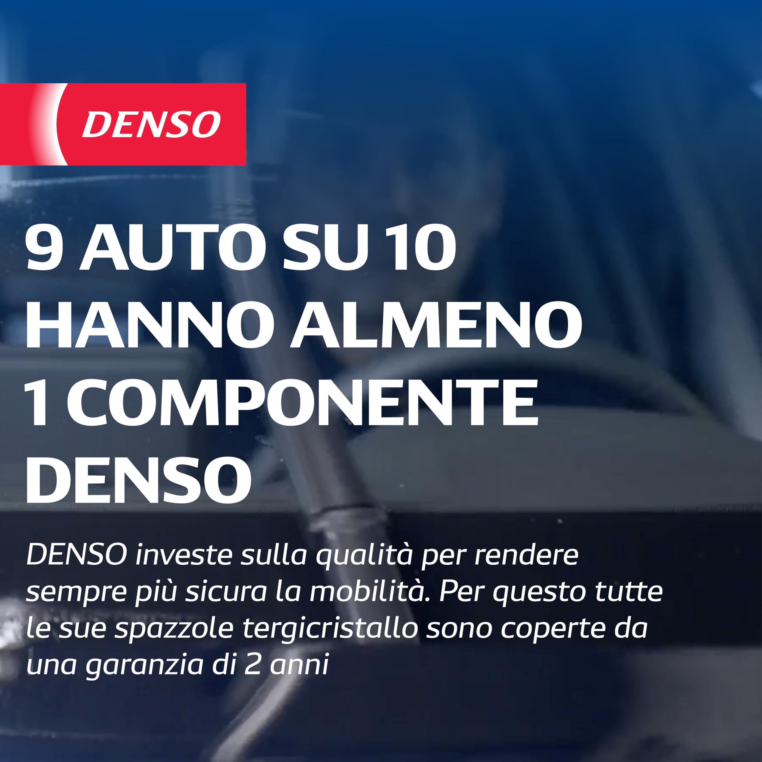 Kit Spazzole Tergicristallo Flat DENSO (DF-449) Contiene 2 Pezzi per Veicoli con Guida a Sinistra, 650/580 mm, Tergicristallo Silenzioso e Durevole con Design Aerodinamico - Qualità OE